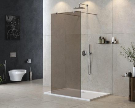 Душевая перегородка Cezares LIBERTA LIBERTA-L-2-80-BR-Cr 80х195 стекло тонированное профиль хром