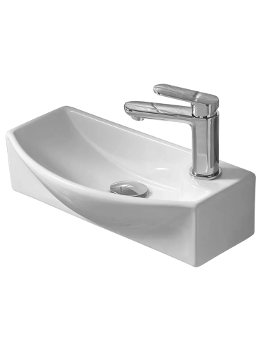 Раковина из сантехнического фаянса WeltWasser WW SK 10000008695 50х20 подвесная цвет белый 1 отверстие под смеситель