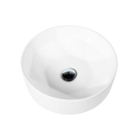 Раковина из сантехнического фаянса BelBagno BB1342H300 40х40 накладная цвет белый без отверстий под смеситель