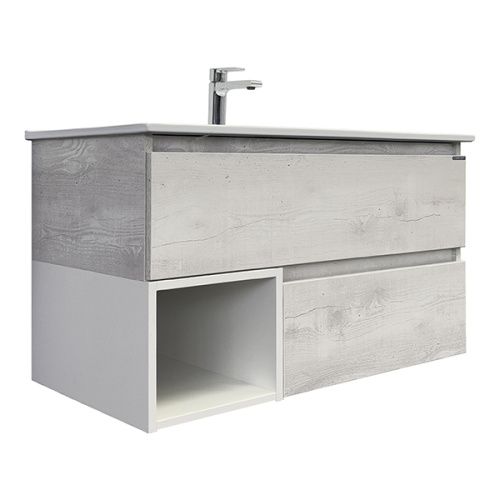 Тумба с раковиной Comforty Турин 00-00014644CF 90х50 подвесная цвет серый