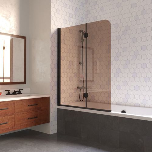 Душевая шторка на ванну Vegas-Glass E2V LUX E2V LUX 120 02М 05 L 120х150 стекло тонированное профиль черный ориентация левая