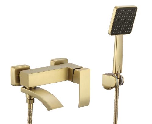 Смеситель для ванны и душа Fmark FS8624-1C настенный золото