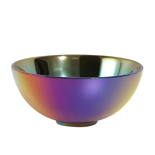 Раковина из сантехнического фаянса Abber BEQUEM AC2106Regen 30х30 накладная цвет хамелеон без отверстий под смеситель