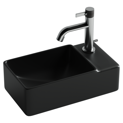 Раковина из сантехнического фарфора Ceramica Nova ELEMENT CN5045MB 40х20 подвесная цвет черный 1 отверстие под смеситель