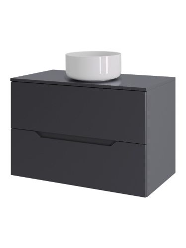 Тумба с раковиной Orange Line Li-70TugMDF+B07-345W 70х50 подвесная цвет серый