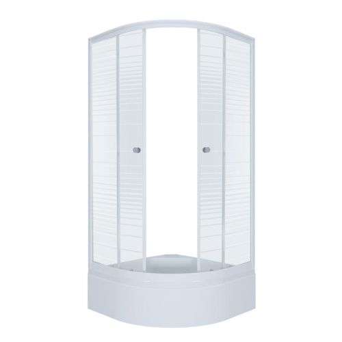 Душевой уголок Тритон Стандарт Щ0000061811 90х90 стекло с рисунком профиль белый с поддоном