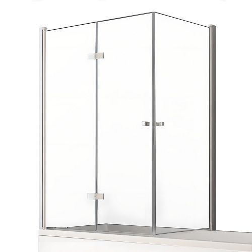 Душевая шторка на ванну New Trendy NEW SOLEO Chrome P-0028/P-0024 100х140 стекло прозрачное профиль хром ориентация левая