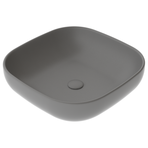Раковина керамическая GSG Ceramic Design Easy EALAVQU45020 50х50 накладная цвет серый без отверстий под смеситель