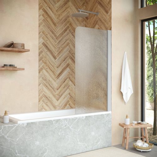 Душевая шторка на ванну Vegas-Glass EV+EV NOVO EV NOVO 70 07 02 R 70х140 стекло рифленое профиль хром ориентация правая