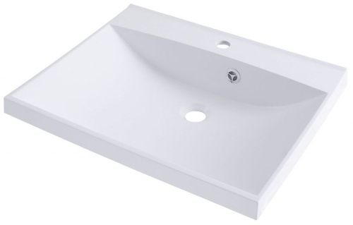 Раковина из искусственного камня Aquanet Нота NEW 00204117 60х50 полувстраиваемая цвет белый 1 отверстие под смеситель