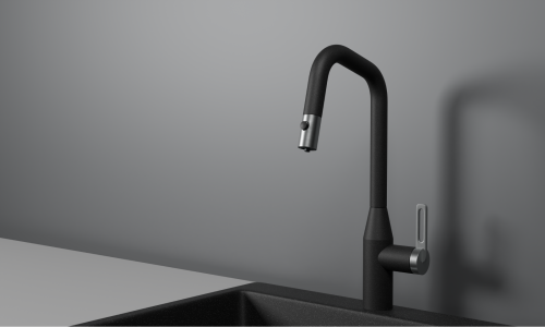 Смеситель для кухни Granula 8171, ЧЕРНЫЙ на мойку черный