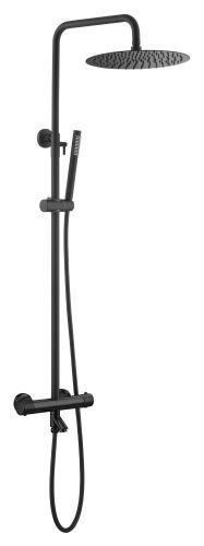 Душевая стойка Boheme Uno 468-T-B настенная цвет черный с термостатом