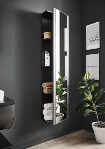 Шкаф-пенал Puris Rounds HOG104001R(777/177) подвесной цвет серый