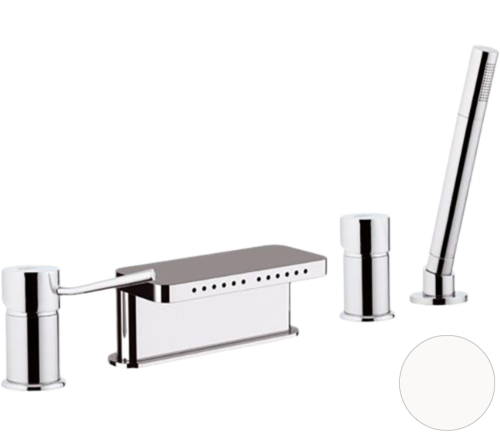 Смеситель Remer Minimal N06317MMBO на борт ванны белый