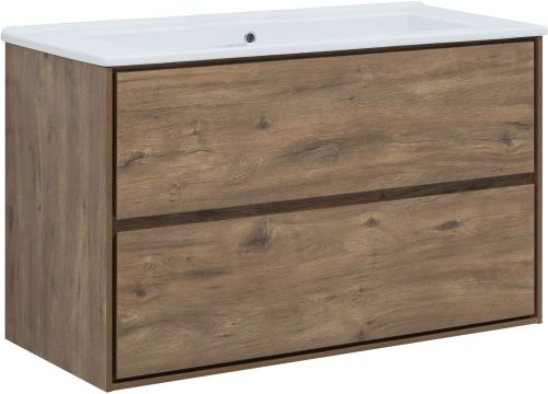 Тумба под раковину Aquanet Милан 00339971 110х50 подвесная цвет коричневый