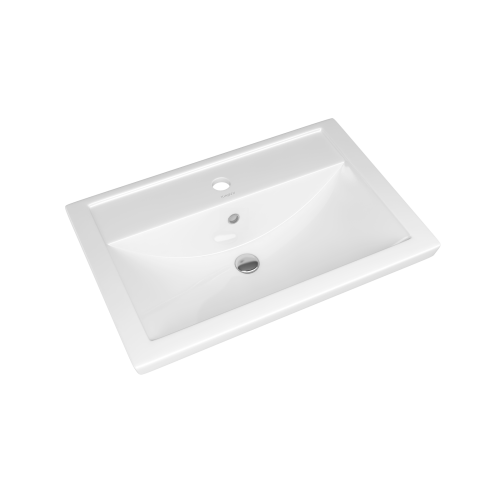 Раковина из сантехнического фарфора Kirovit Фостер Вн Крв10 70х50 накладная цвет белый