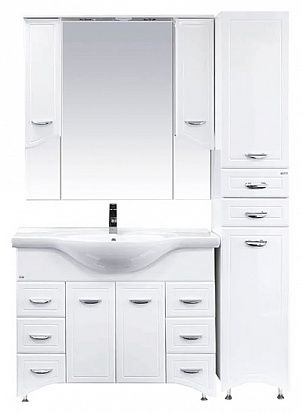 Шкаф-пенал Misty Дрея Э-Дре05035-01К2ЯП 40х190 напольный цвет белый - фото 2