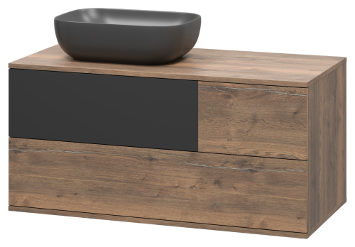 Тумба под раковину Misty Коломбо П-Кол-01100-074ПЛ 100х50 подвесная цвет серый/коричневый