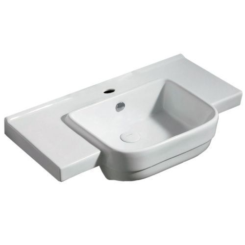 Раковина из сантехнического фаянса Azario AZ-40089 80х50 подвесная цвет белый 1 отверстие под смеситель