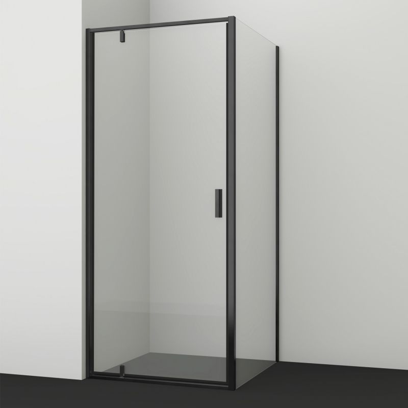 Душевой уголок Wasserkraft 74P29 100х80 стекло прозрачное профиль черный без поддона