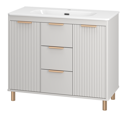 Тумба под раковину Brevita Risacca RIS-06100-0342Я 90х50 напольная цвет серый