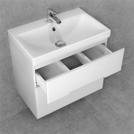 Тумба под раковину Jorno MODUO SLIM Mod.01.60/P/W 60х40 подвесная цвет белый - фото 2