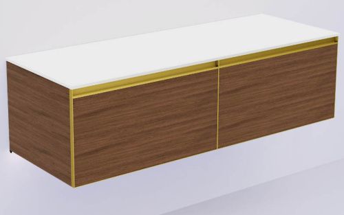 Тумба под раковину Armadi Art Quatro 790-M2-140(70+70)-B-MG+L 140х50 подвесная цвет коричневый