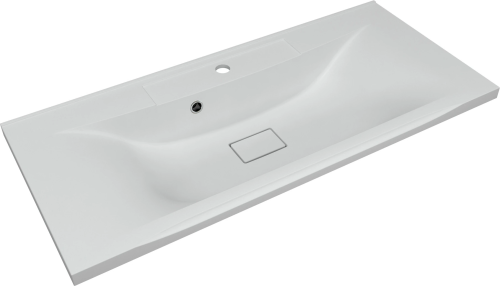 Раковина из искусственного камня Florentina Прима 1000 10.010.01000.201 100х40 накладная цвет белый 1 отверстие под смеситель