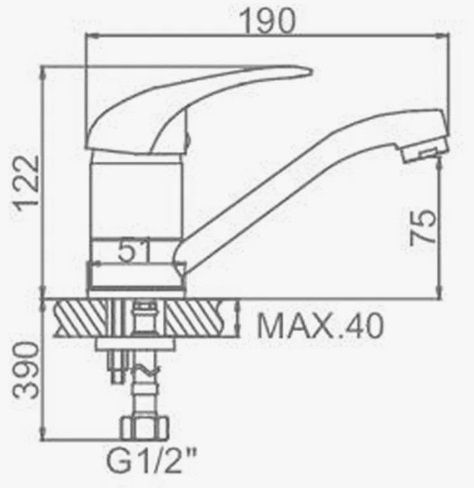 Смеситель для кухни D-Lin D151401-6 на мойку хром - фото 2