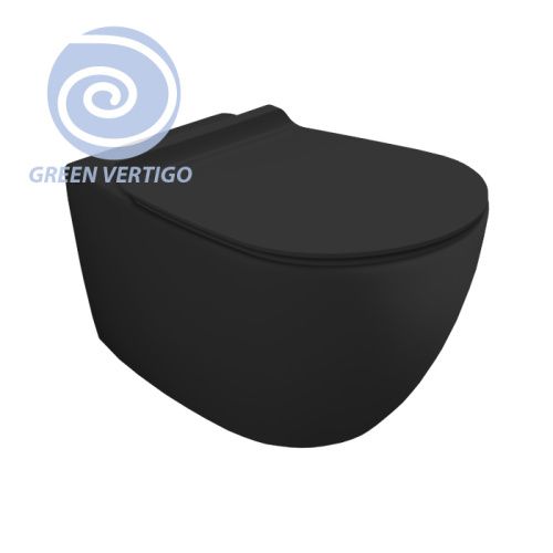 Чаша унитаза подвесная Simas Vignoni VI18VERT nero matt цвет черный без сиденья безободковая смыв торнадо