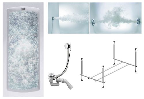 Ванна акриловая гидромассажная Timo RITTA RITTA1880-KT18-SPV1505-T-CM-T-BM 180х80 пристенная прямоугольная с каркасом