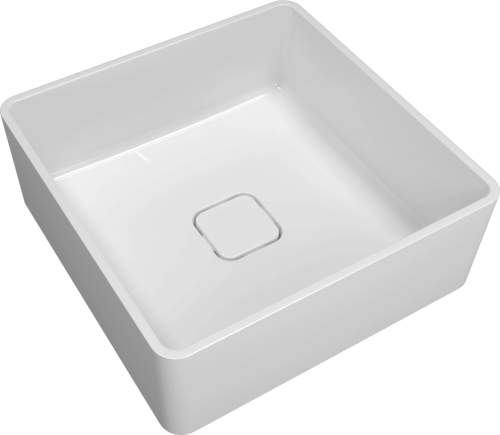 Раковина из искусственного камня Florentina Одри 4040 10.320.00400.001 40х40 накладная цвет белый без отверстий под смеситель