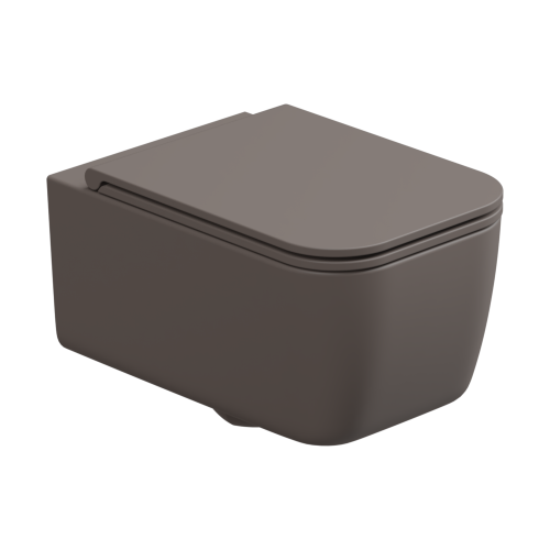 Чаша унитаза подвесная GSG Ceramic Design Brio BRWCSO029 цвет коричневый без сиденья безободковая каскадный смыв