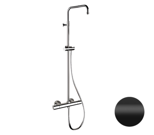 Душевая стойка Remer Elegance EQ32ASSDNO настенная цвет черный с термостатом