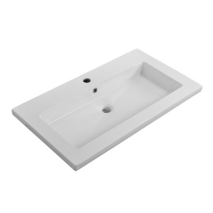 Раковина керамическая Cezares CZR-8070-80 80х50 подвесная цвет белый 1 отверстие под смеситель