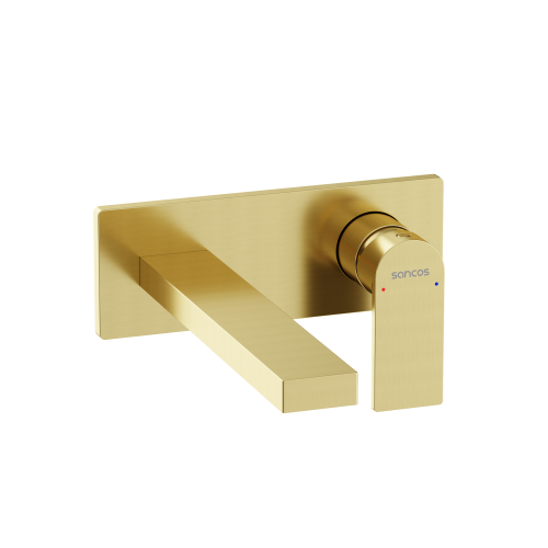Смеситель для раковины Sancos Studio SC9017BG встраиваемый в стену золото