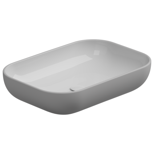 Раковина керамическая GSG Ceramic Design Easy EALAVRE60BI000/033 60х40 накладная цвет белый/серый без отверстий под смеситель