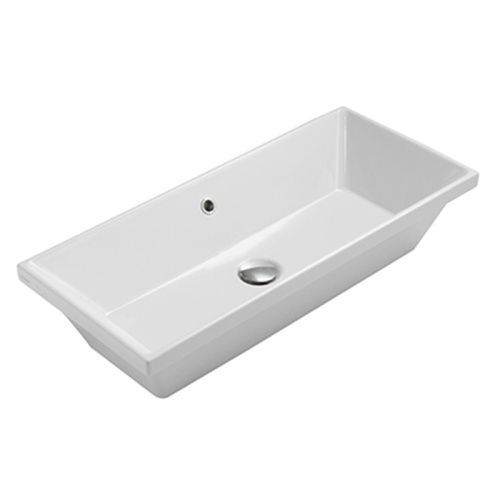 Раковина керамическая Globo Stockholm FO075.BI 80 см встраиваемая цвет белый без отверстий под смеситель
