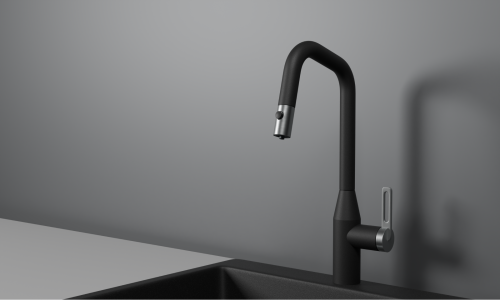 Смеситель для кухни Granula 8171, ШВАРЦ на мойку черный