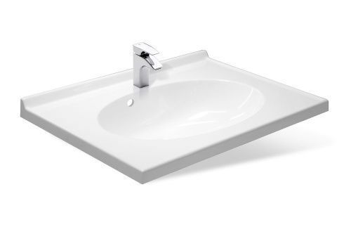 Раковина из искусственного камня Эстет Лилия ФР-00014942 70х50 накладная цвет белый 1 отверстие под смеситель