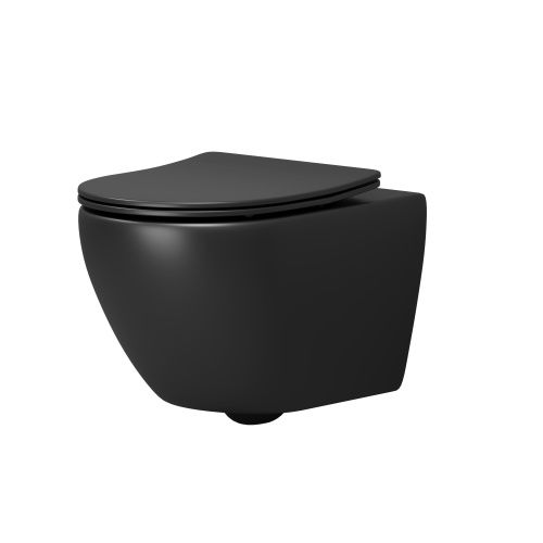 Унитаз подвесной Grossman Торнадо GR-4457BMSQ черный с сиденьем микролифт безободковый смыв торнадо