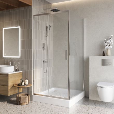 Душевой уголок BelBagno LUCE LUCE-A-1-100/100-C-Cr 100х100 стекло прозрачное профиль хром без поддона