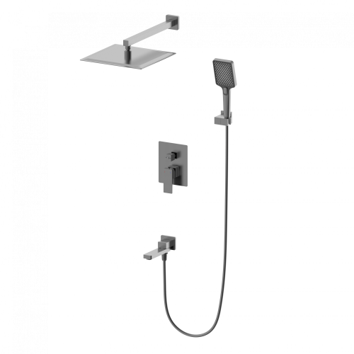 Душевая система Wonzon & Woghand CUBE 2.0 WW-88939068-BGM встраиваемая в стену цвет серый