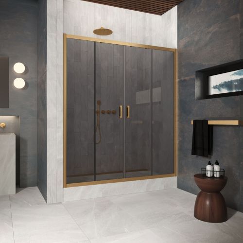 Душевая дверь Vegas-Glass Z2P Protec Z2P Protec 220 03 07 220х200 стекло тонированное профиль золото