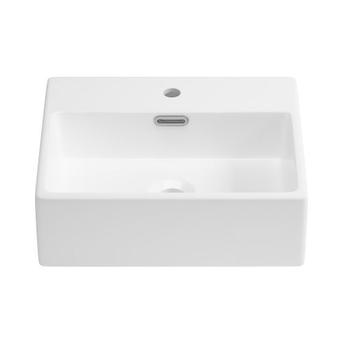 Раковина из сантехнического фарфора Wellsee Graceful Pro 150901000 40х40 накладная цвет белый 1 отверстие под смеситель