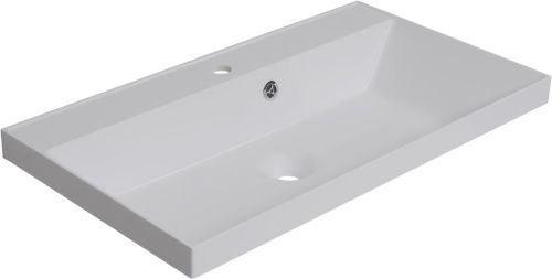 Раковина из искусственного камня Aquanet Орлеан 00179395 80х50 полувстраиваемая цвет белый 1 отверстие под смеситель