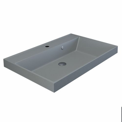 Раковина из искусственного камня Uperwood Classic Quartz 291030025 80х50 полувстраиваемая цвет серый
