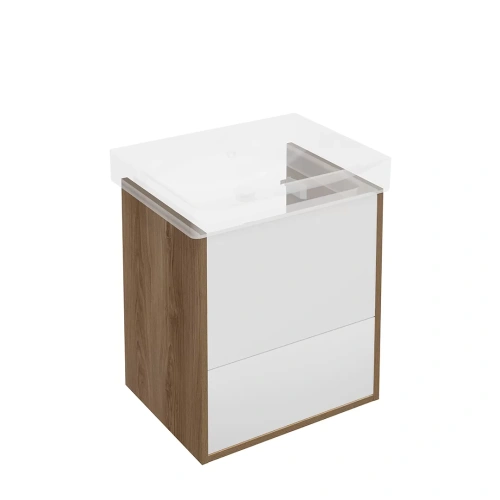 Тумба под раковину Kerama Marazzi PRO PRO.55.2\OLM 50х40 подвесная цвет белый/коричневый