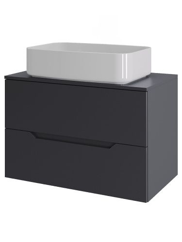 Тумба с раковиной Orange Line Li-70TugMDF+B07-600W 70х50 подвесная цвет серый