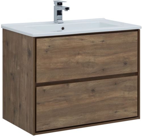 Тумба под раковину Aquanet Милан 00339968 80х50 подвесная цвет коричневый
